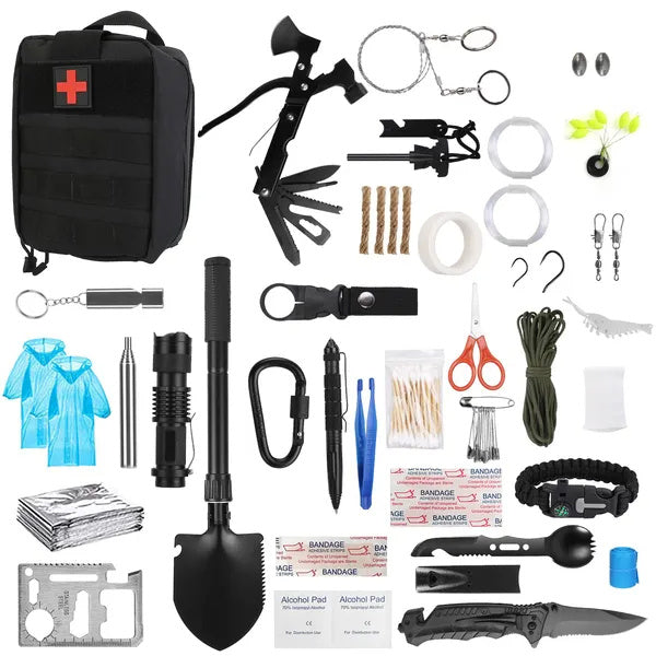121Pcs Survival Kits Professional Emergency Survival Gear Tactical First Aid Kit Supplies For Outdoor Adventure Camping Hiking Hunting