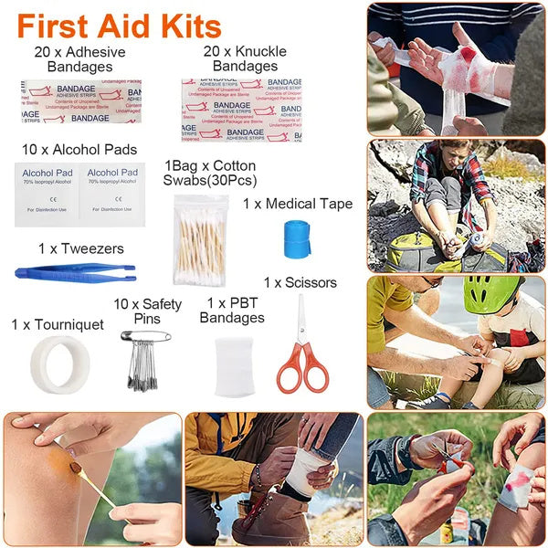 121Pcs Survival Kits Professional Emergency Survival Gear Tactical First Aid Kit Supplies For Outdoor Adventure Camping Hiking Hunting